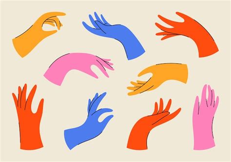 Premium Vector | Hands vector illustration set Different gestures ...