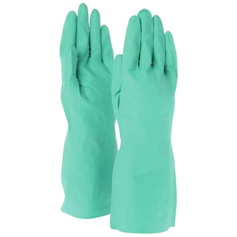 Green Nitrile Large Unlined Cleaning Gloves - 18"L