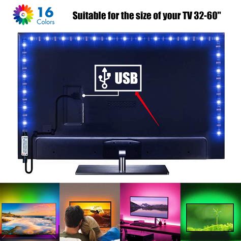 YUNDAP USB Powered RGB 5050 LED Strip Lighting for TV Computer ...