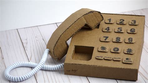 Cardboard Telephone | Cardboard crafts kids, Cardboard box crafts ...