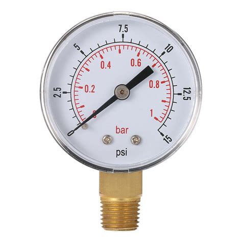 50mm manometer 0~15psi 0~1bar Water Pressure Dial Hydraulic Pressure ...