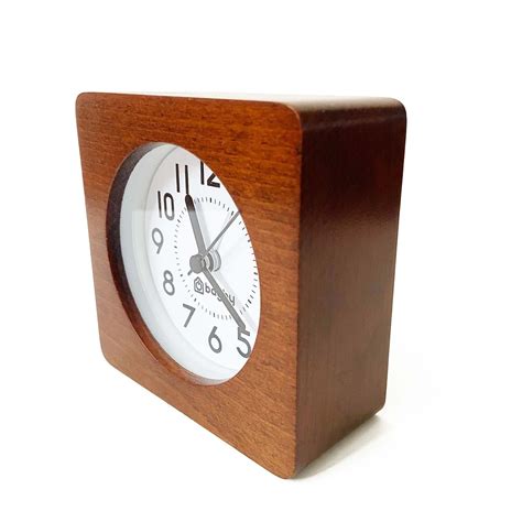 Alarm Clock Silent Wooden Snooze Function Large Face. | Etsy