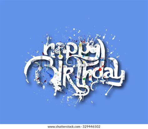 Happy Birthday Text Made Handwriting Vector Stock Vector (Royalty Free ...