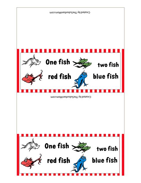 Dr. Seuss One Fish, Two Fish, Red Fish, Blue Fish Printables