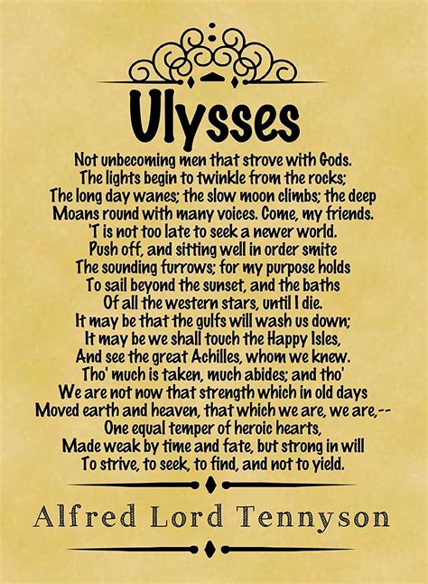 Ulysses by Alfred Lord Tennyson | Ulysses poem, Ulysses, Poetry words