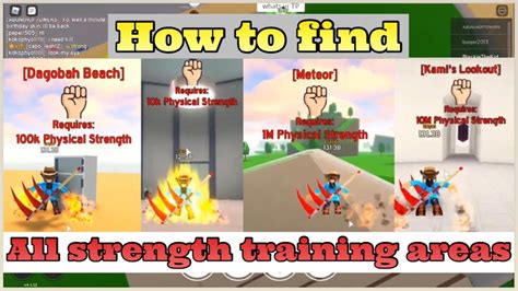 All strength training areas in Anime Fighting Simulator (Roblox) - YouTube