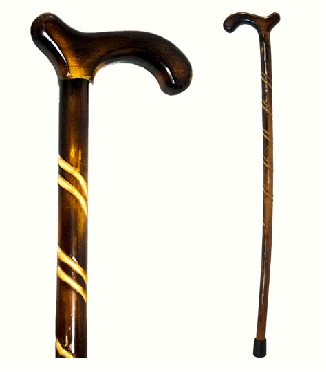 RMS Wood Cane - 36" Natural Wood Walking Stick - Handcrafted Wooden Offset Cane for Men or Women ...