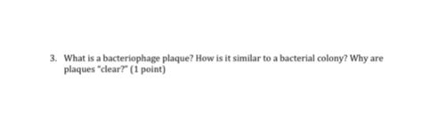 Solved . What is a bacteriophage plaque? How is it similar | Chegg.com