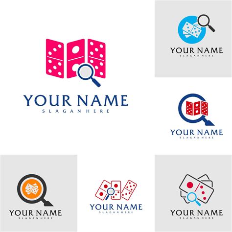 Set of Find Domino logo vector template, Creative Domino logo design ...