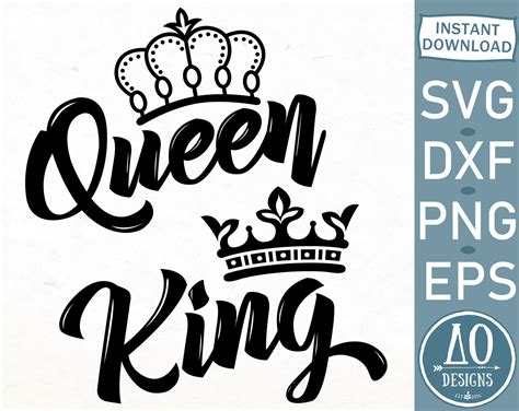 King SVG Queen SVG, Valentines Day Svg, Queen Crown Svg, His and Hers ...