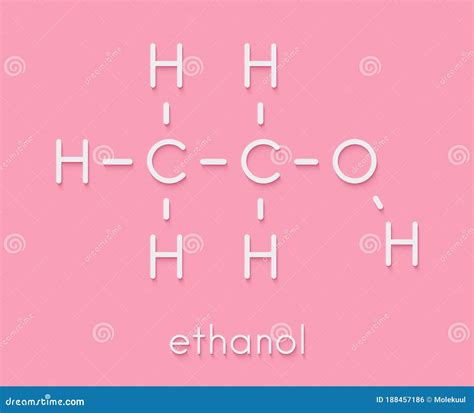 Alcohol Ethanol, Ethyl Alcohol Molecule, Chemical Structure. Skeletal ...