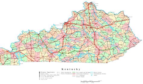 Kentucky Counties Map Printable