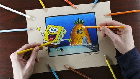 SpongeBob SquarePants Drawing | Pencil color drawing of Spon… | Flickr