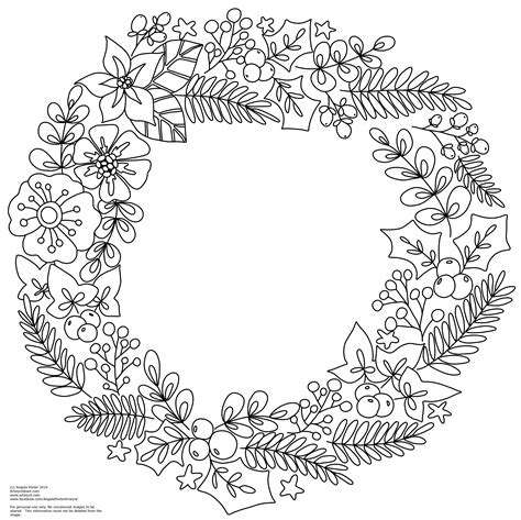 Printable Wreath Coloring Pages | Printable Templates Free