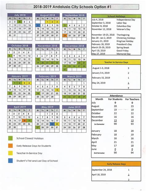 Andalusia school calendar approved for 2018-19 - The Andalusia Star ...