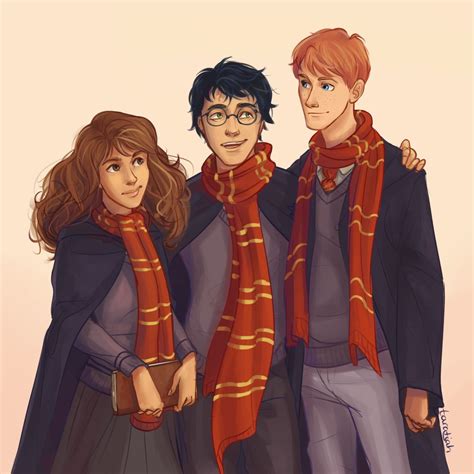 Golden trio - then taratjah.tumblr.com | Harry potter fan art, Harry ...