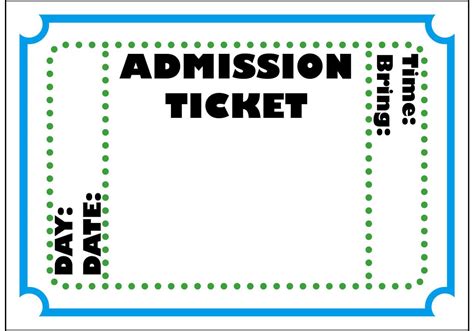 Blank Admission Ticket Template