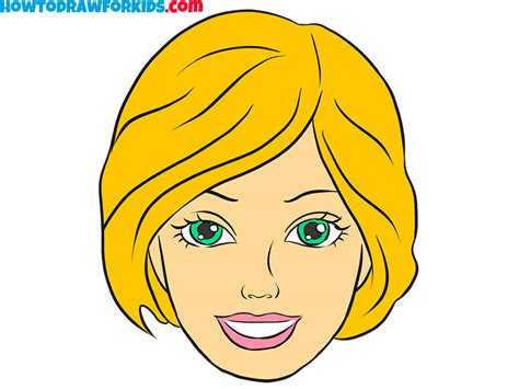 How to Draw Barbie's Face - Easy Drawing Tutorial For Kids