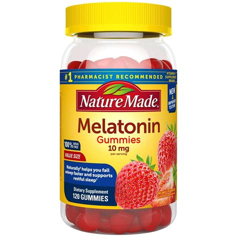 Nature Made Melatonin 10mg Gummies, 120 Count - Walmart.com - Walmart.com