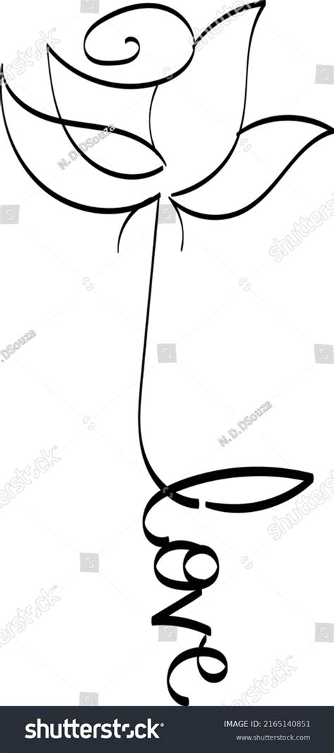 Simple Flower Tattoo Outline Flower Line Stock Vector (Royalty Free ...