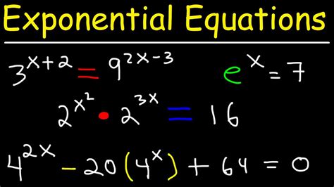 Solving Exponential Equations - YouTube