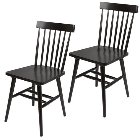 Better Homes & Gardens Gerald Classic Black Wood Dining Chairs, Set of ...