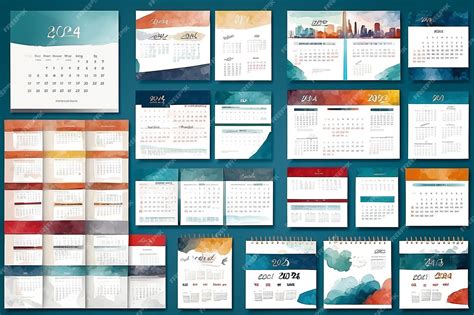 Premium Photo | Desk Calendar 2024 template design Office Calendar 2024