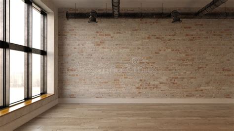 Interior Empty Room 3D Rendering Stock Photo - Image of clean, building ...