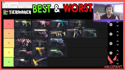 VALORANT | BEST AND WORST VALORANT GUN TIER LIST - YouTube