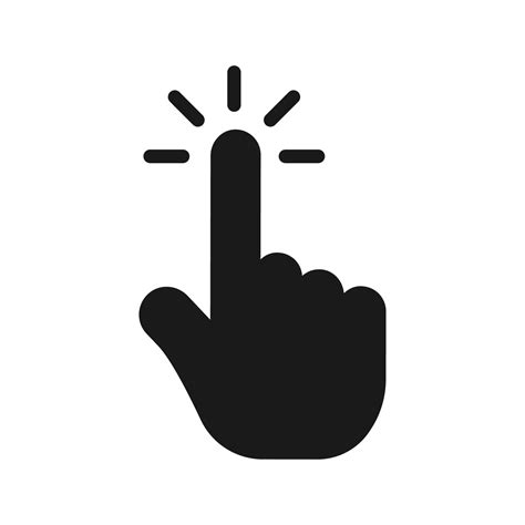 Clicking finger icon. Hand click icon symbol. Hand Pointer icon vector ...