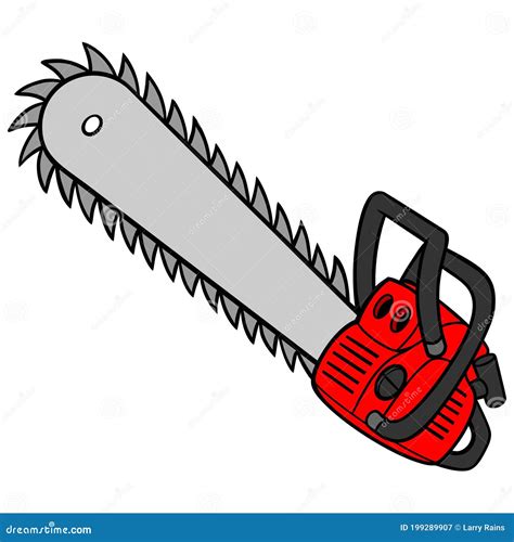 Chainsaw stock vector. Illustration of gasoline, handle - 199289907