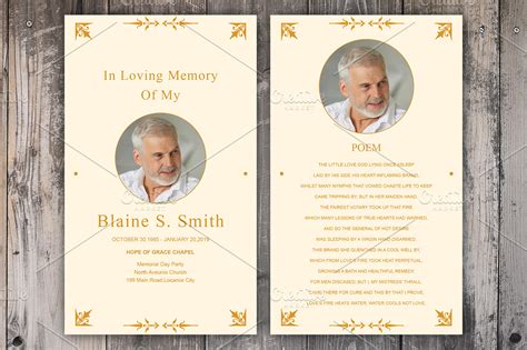 Memorial Prayer Card Template Free