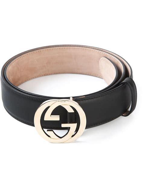 Gucci Logo Plaque Belt in Black | Lyst