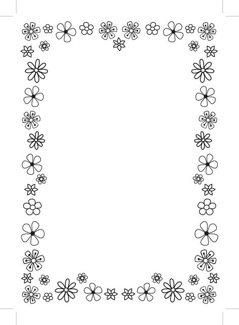 Free Simple Flower Border Designs For A4 Paper, Download Free Simple ...