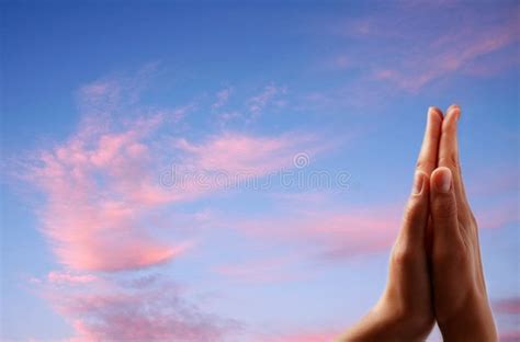 Praying Hands With Clouds