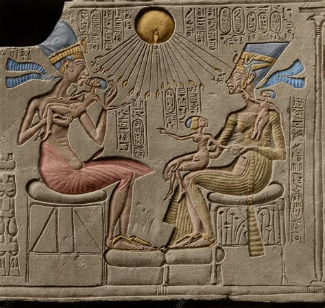 Egyptian Pharaoh Akhenaten and Nefertiti - Stock Image - C043/9654 ...