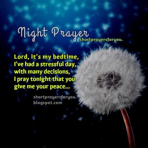 Short Night Prayer for peace