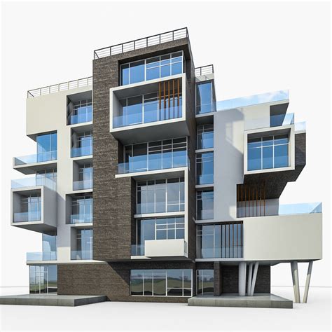 3d model apartment house building