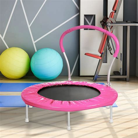 36x36x32.65inch 220lbs Load Kids Trampoline With Handle Bar, Indoor ...