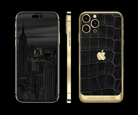 24k-gold-iphone-14-pro-max-crocodile-custom-design-blakc - 24k gold ...