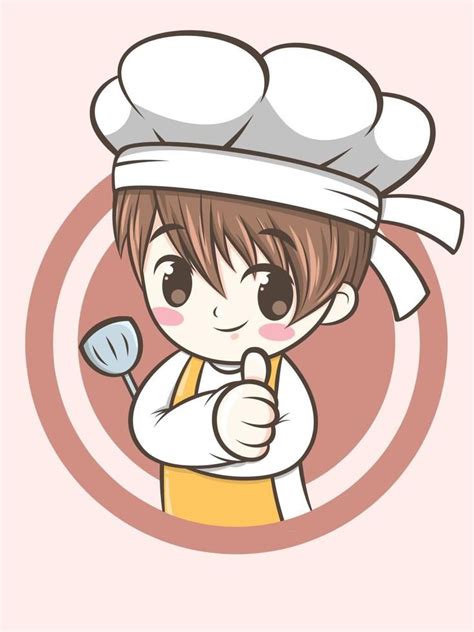 Download cute chef boy holding a spatula - chef cartoon for free | Cute ...