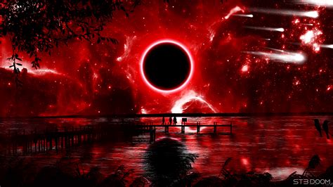 2560x1440 Resolution Red Eclipse Digital Art 1440P Resolution Wallpaper ...