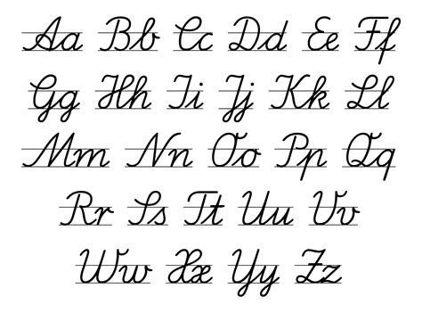 Cursive Upper And Lowercase Alphabet