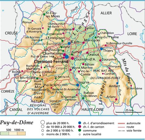 Carte du Puy-de-Dôme - Puy-de-Dôme carte du département 63