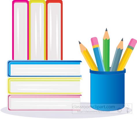 School Clipart - stack-of-books-with-pencil-holder-clipart-6810 ...