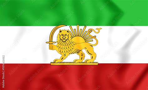 Flag of Iran (1964-1980). Old Lion and Sun Flag. Stock Illustration ...