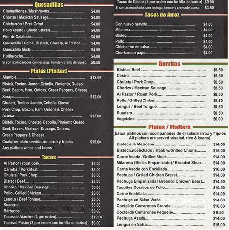 Los Tacos Menu, Menu for Los Tacos, Fern Rock, Philadelphia ...