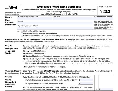 2023 W4 Tax Form - Printable Forms Free Online