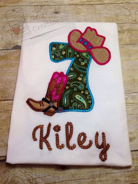 Fonts Cowboy Themed Applique Numbers Machine Embroidery - Etsy