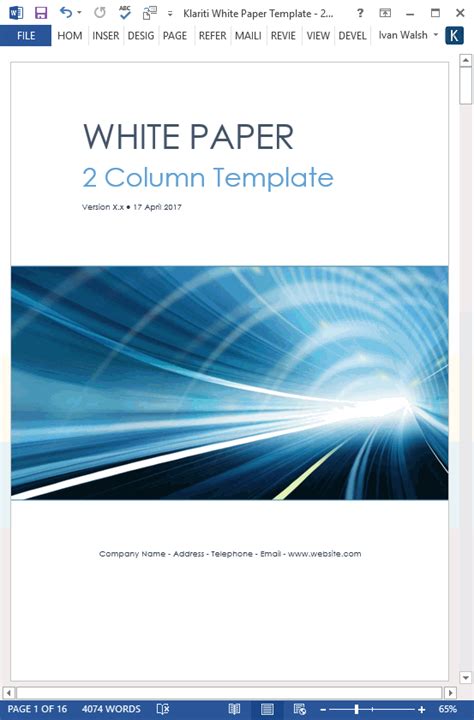 White Papers – MS Word templates & free tutorials